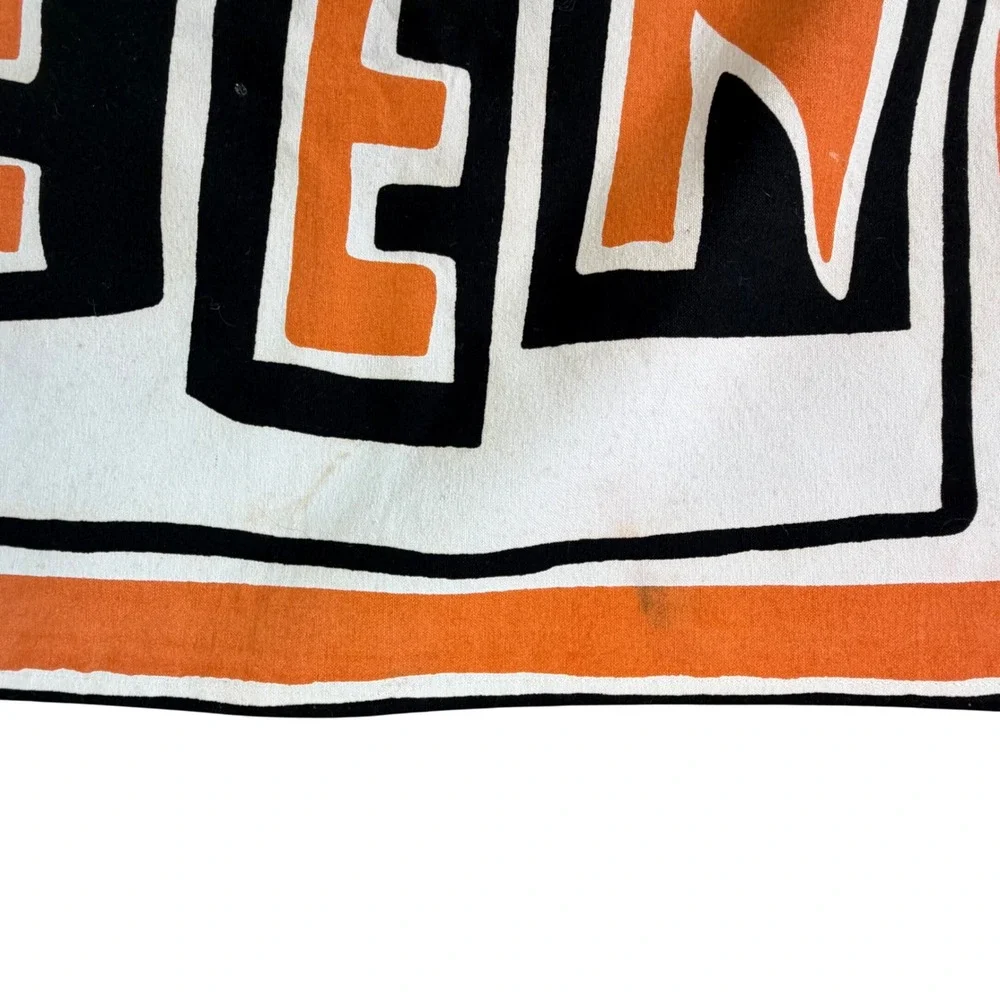 POTTERY BARN Banner White Orange Happy Halloween Jack-O-Lantern Long Spooky